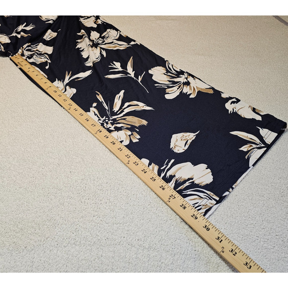 White Mark Navy Floral Printed Palazzo Pants Wide Leg Plus Sz 4XL NWT - Picture 7 of 8